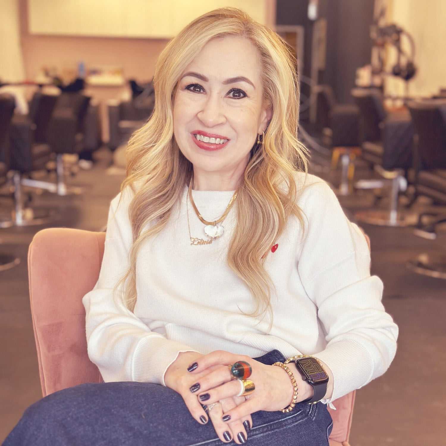Portrait of Leticia Chavez, a professional stylist at Isaac Crawford Salon, showcasing their expertise and style.